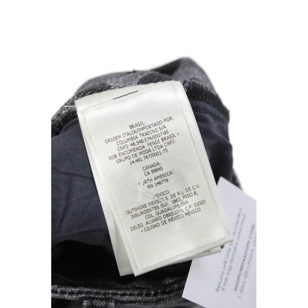 Fendi Womens Gray Logo Wide-Leg Jeans High Rise Button Cotton Size 36 - Picture 9 of 10